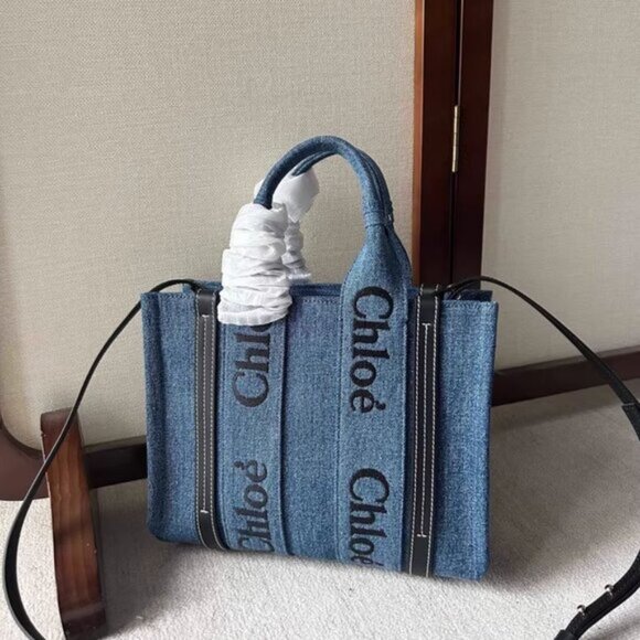 Chloe woody medium linen tote bag 🌸 - Picture 1 of 9